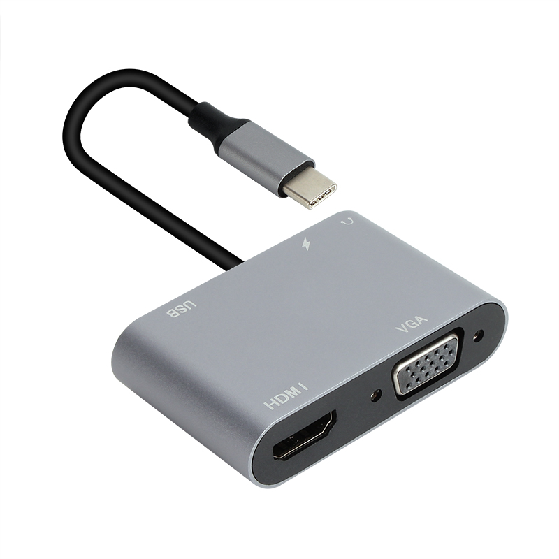 5 in 1 USB-C to VGA+HDMI+USB3.0+PD+Audio Docking CU4511