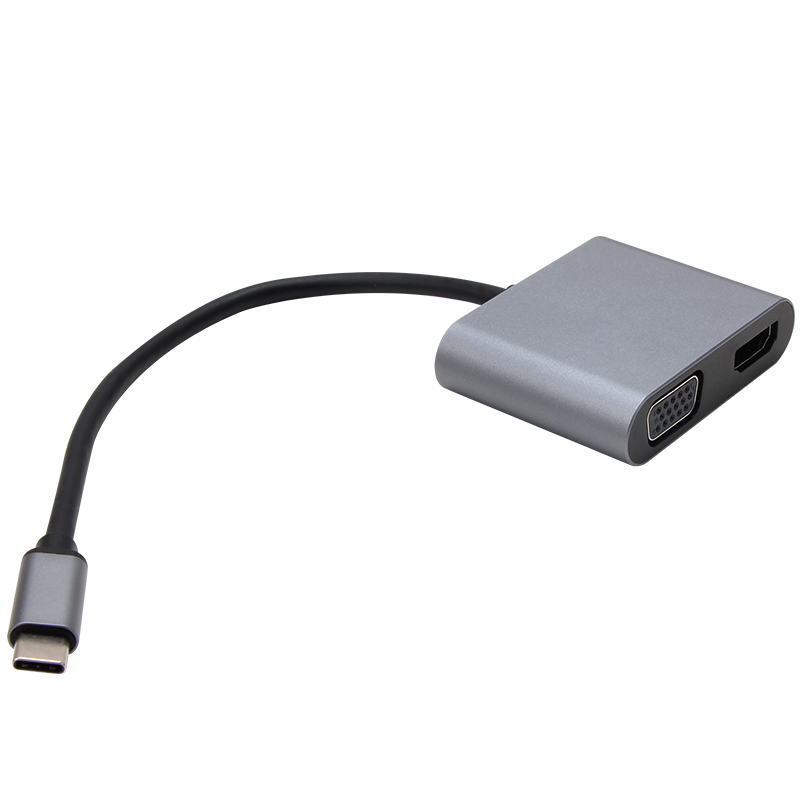 USB C to VGA+HDMI+USB2.0+PD 4 in 1 Docking CU4512