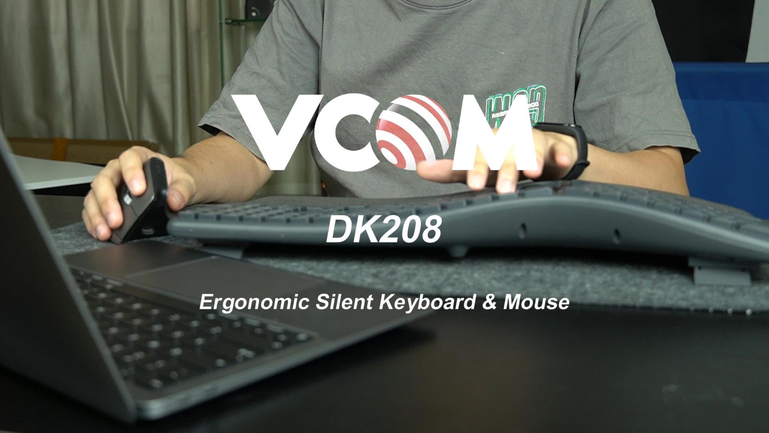 VCOM DK208 Ergonomic Silent Keyboard & Mouse