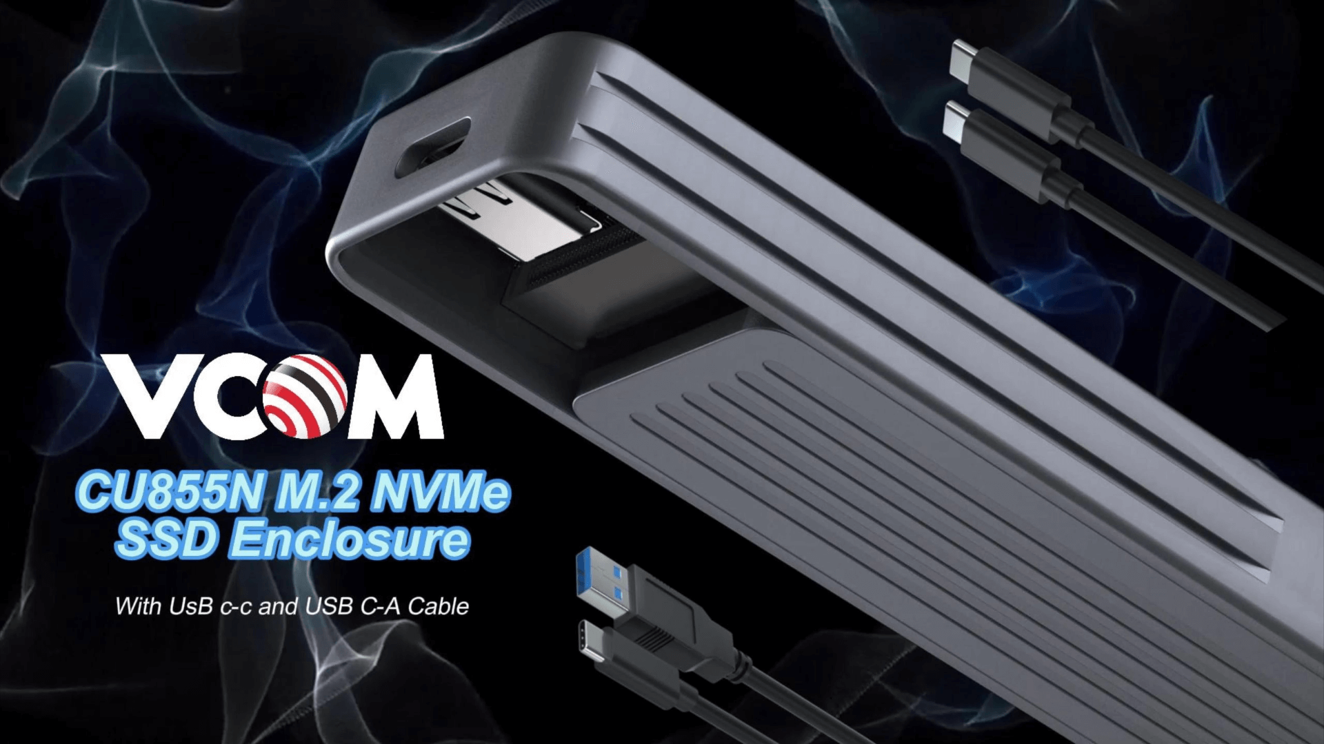 VCOM CU855N USB C M.2 NVMe SSD Enclosure