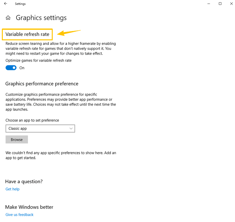 set VRR step 3 set VRR step 3