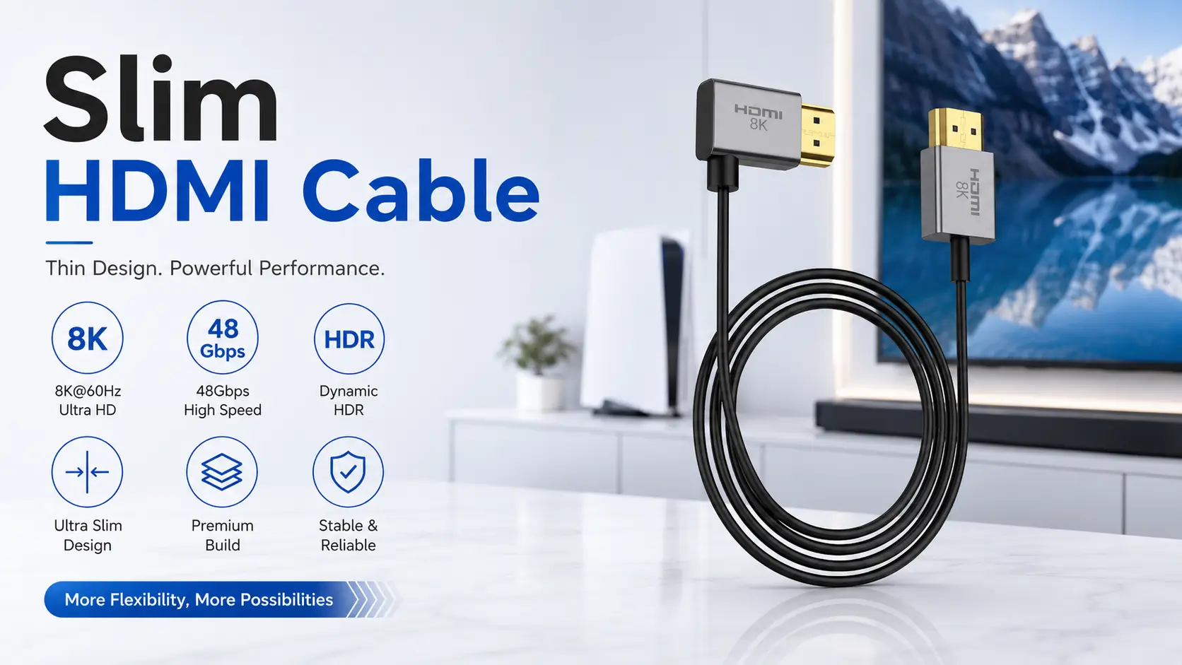 VCOM Slim HDMI Cable