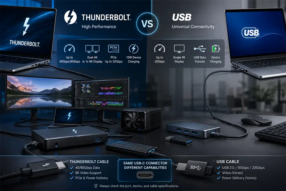 Thunderbolt vs USB Thunderbolt vs USB
